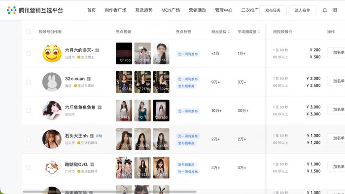 互选平台报价